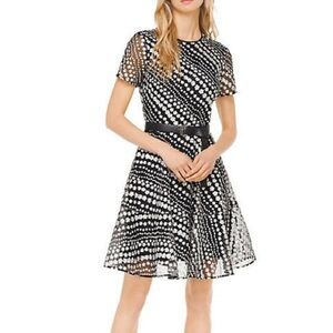 Michael Kors Embroidered Black White Dress